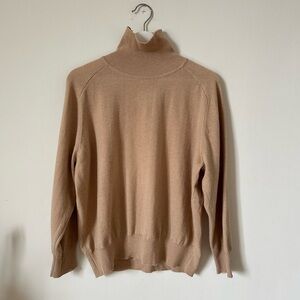 Demylee NY Tan Wool Turtleneck Sweater Relaxed Fit Size M